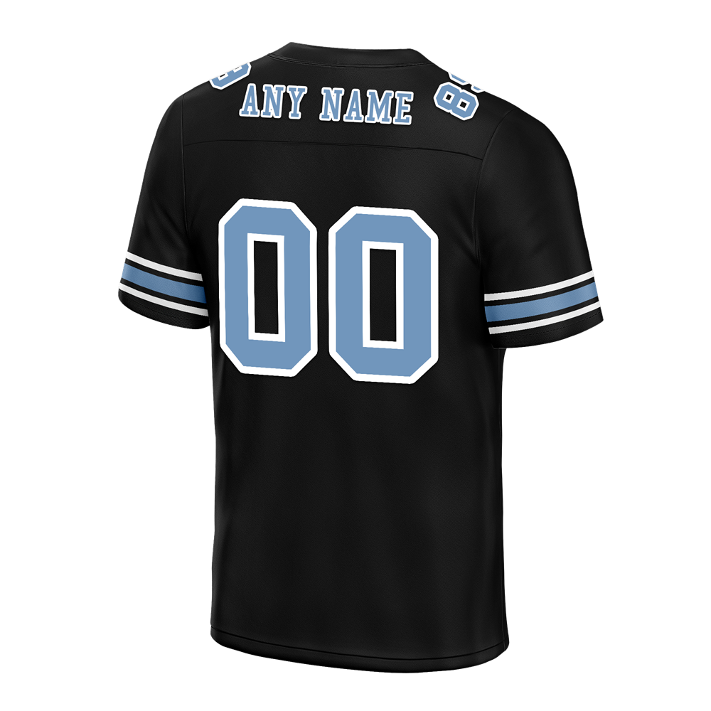 Custom Black Graffiti Pattern Aqua Personalized Authentic Football Jersey FBJ02-bc0facf
