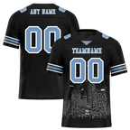 Custom Black Graffiti Pattern Aqua Personalized Authentic Football Jersey FBJ02-bc0facf