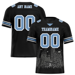 Custom Black Graffiti Pattern Aqua Personalized Authentic Football Jersey FBJ02-bc0facf