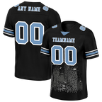 Custom Black Graffiti Pattern Aqua Personalized Authentic Football Jersey FBJ02-bc0facf