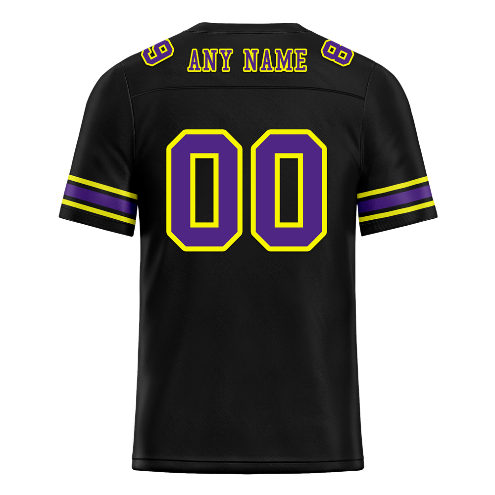 Custom Black Graffiti Pattern Purple Personalized Authentic Football Jersey FBJ02-bc0fac8