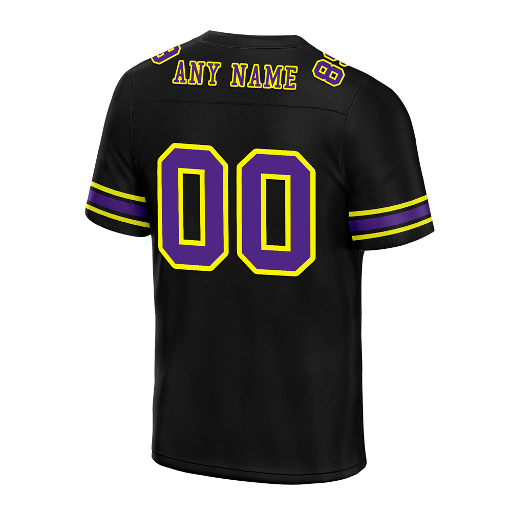 Custom Black Graffiti Pattern Purple Personalized Authentic Football Jersey FBJ02-bc0fac8