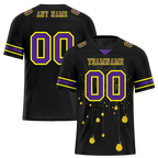 Custom Black Graffiti Pattern Purple Personalized Authentic Football Jersey FBJ02-bc0fac8