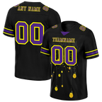 Custom Black Graffiti Pattern Purple Personalized Authentic Football Jersey FBJ02-bc0fac8