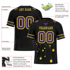 Custom Black Graffiti Pattern Purple Personalized Authentic Football Jersey FBJ02-bc0fac8