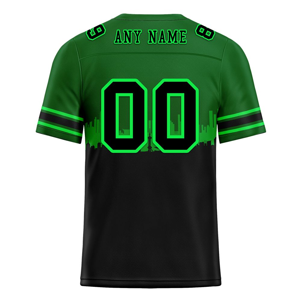 Custom Green Black Graffiti Pattern Black Personalized Authentic Football Jersey FBJ02-bc0fac9