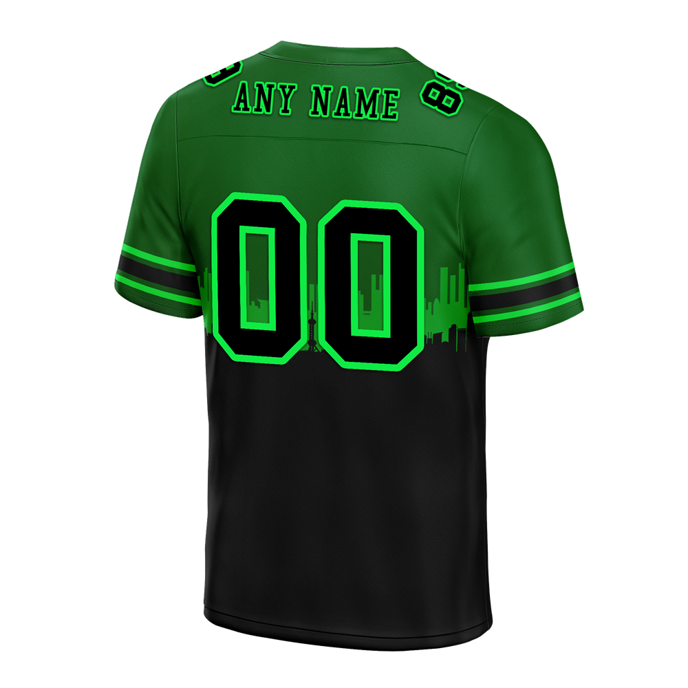 Custom Green Black Graffiti Pattern Black Personalized Authentic Football Jersey FBJ02-bc0fac9
