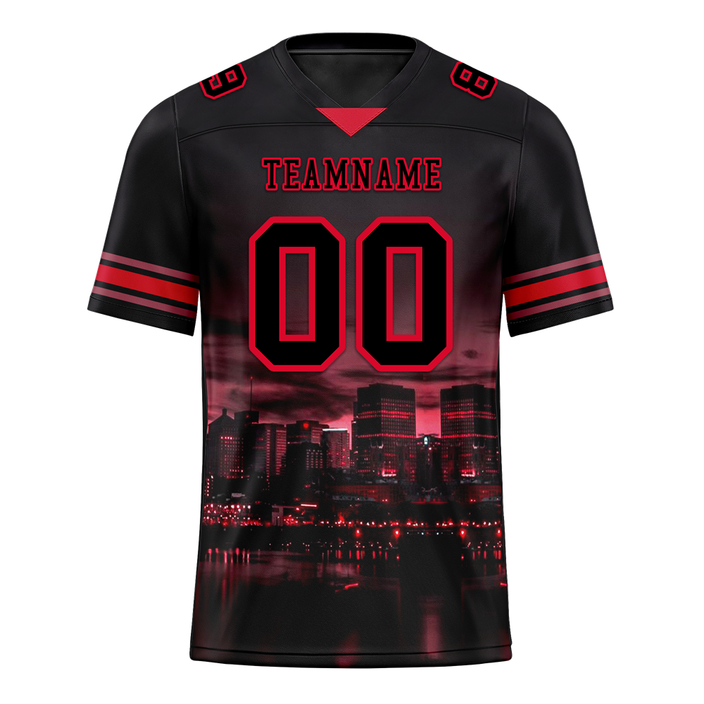 Custom Black Graffiti Pattern Black Personalized Authentic Football Jersey FBJ02-bc0fad0