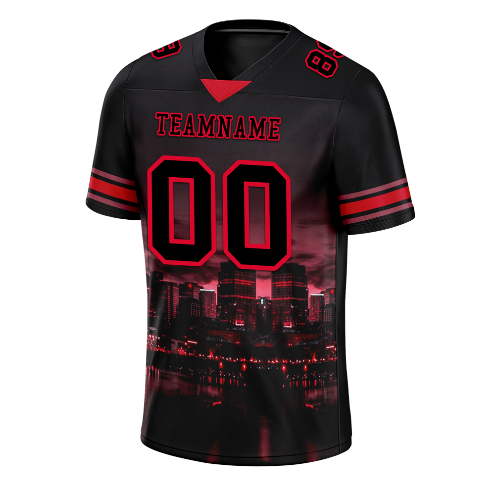 Custom Black Graffiti Pattern Black Personalized Authentic Football Jersey FBJ02-bc0fad0