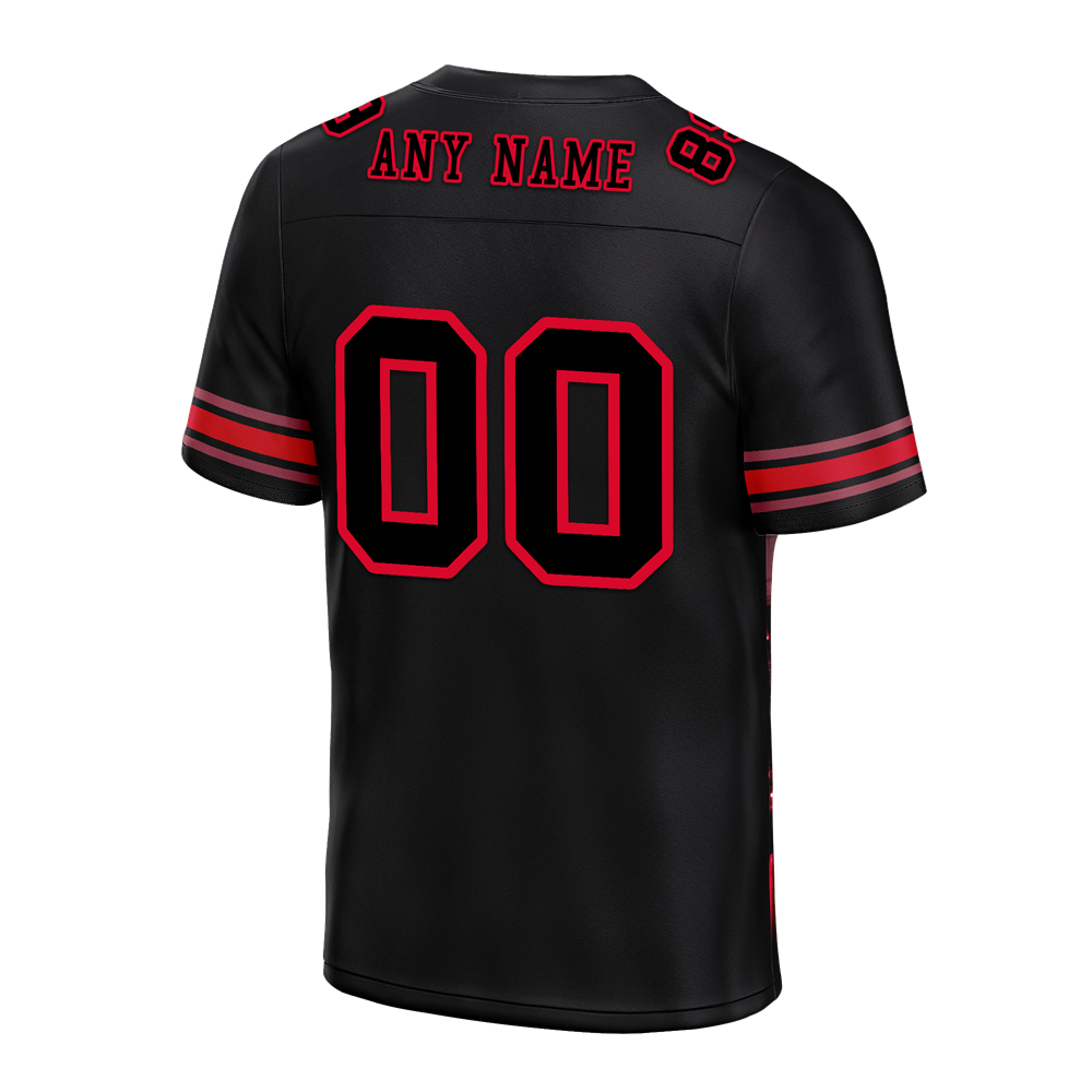 Custom Black Graffiti Pattern Black Personalized Authentic Football Jersey FBJ02-bc0fad0