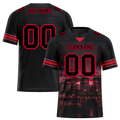 Custom Black Graffiti Pattern Black Personalized Authentic Football Jersey FBJ02-bc0fad0