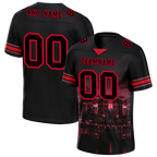 Custom Black Graffiti Pattern Black Personalized Authentic Football Jersey FBJ02-bc0fad0