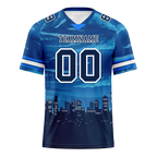 Custom Blue Graffiti Pattern Black Personalized Authentic Football Jersey FBJ02-bc0fada
