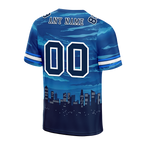 Custom Blue Graffiti Pattern Black Personalized Authentic Football Jersey FBJ02-bc0fada