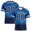Custom Blue Graffiti Pattern Black Personalized Authentic Football Jersey FBJ02-bc0fada