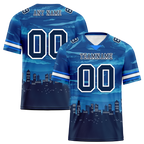 Custom Blue Graffiti Pattern Black Personalized Authentic Football Jersey FBJ02-bc0fada