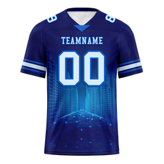 Custom Blue Graffiti Pattern White Personalized Authentic Football Jersey FBJ02-bc0fadb