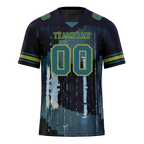 Custom Black Graffiti Pattern Aqua Personalized Authentic Football Jersey FBJ02-bc0fadc