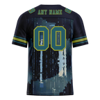 Custom Black Graffiti Pattern Aqua Personalized Authentic Football Jersey FBJ02-bc0fadc