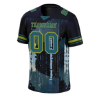 Custom Black Graffiti Pattern Aqua Personalized Authentic Football Jersey FBJ02-bc0fadc