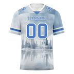 Custom Grey Graffiti Pattern Blue Personalized Authentic Football Jersey FBJ02-bc0fadd