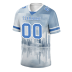 Custom Grey Graffiti Pattern Blue Personalized Authentic Football Jersey FBJ02-bc0fadd