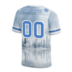 Custom Grey Graffiti Pattern Blue Personalized Authentic Football Jersey FBJ02-bc0fadd