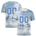 Custom Grey Graffiti Pattern Blue Personalized Authentic Football Jersey FBJ02-bc0fadd