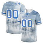 Custom Grey Graffiti Pattern Blue Personalized Authentic Football Jersey FBJ02-bc0fadd