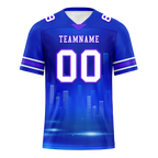 Custom Blue Graffiti Pattern White Personalized Authentic Football Jersey FBJ02-bc0fade