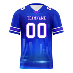 Custom Blue Graffiti Pattern White Personalized Authentic Football Jersey FBJ02-bc0fade