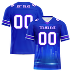 Custom Blue Graffiti Pattern White Personalized Authentic Football Jersey FBJ02-bc0fade