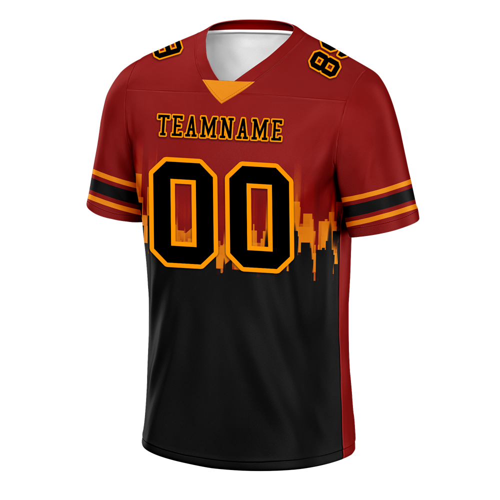 Custom Brown Black Graffiti Pattern Black Personalized Authentic Football Jersey FBJ02-bc0fadf