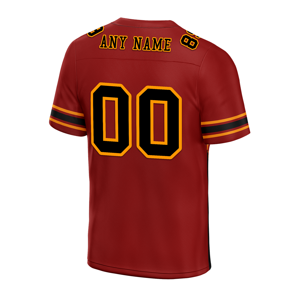Custom Brown Black Graffiti Pattern Black Personalized Authentic Football Jersey FBJ02-bc0fadf