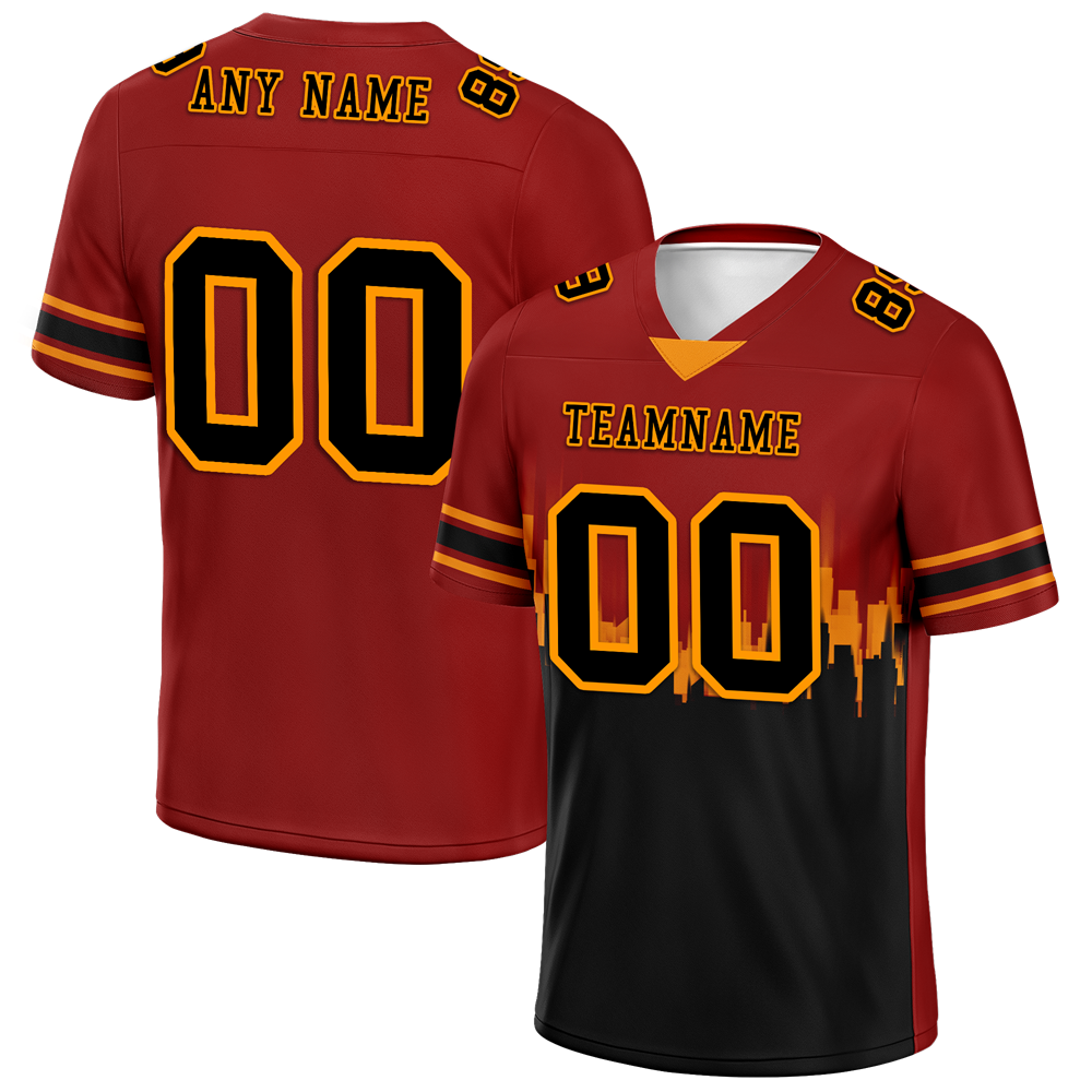 Custom Brown Black Graffiti Pattern Black Personalized Authentic Football Jersey FBJ02-bc0fadf