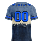Custom Grey Graffiti Pattern Blue Personalized Authentic Football Jersey FBJ02-bc0fad7
