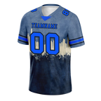 Custom Grey Graffiti Pattern Blue Personalized Authentic Football Jersey FBJ02-bc0fad7