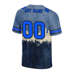 Custom Grey Graffiti Pattern Blue Personalized Authentic Football Jersey FBJ02-bc0fad7