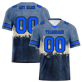 Custom Grey Graffiti Pattern Blue Personalized Authentic Football Jersey FBJ02-bc0fad7