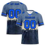 Custom Grey Graffiti Pattern Blue Personalized Authentic Football Jersey FBJ02-bc0fad7