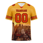 Custom Yellow Graffiti Pattern Orange Personalized Authentic Football Jersey FBJ02-bc0fad8