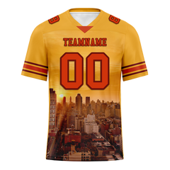 Custom Yellow Graffiti Pattern Orange Personalized Authentic Football Jersey FBJ02-bc0fad8