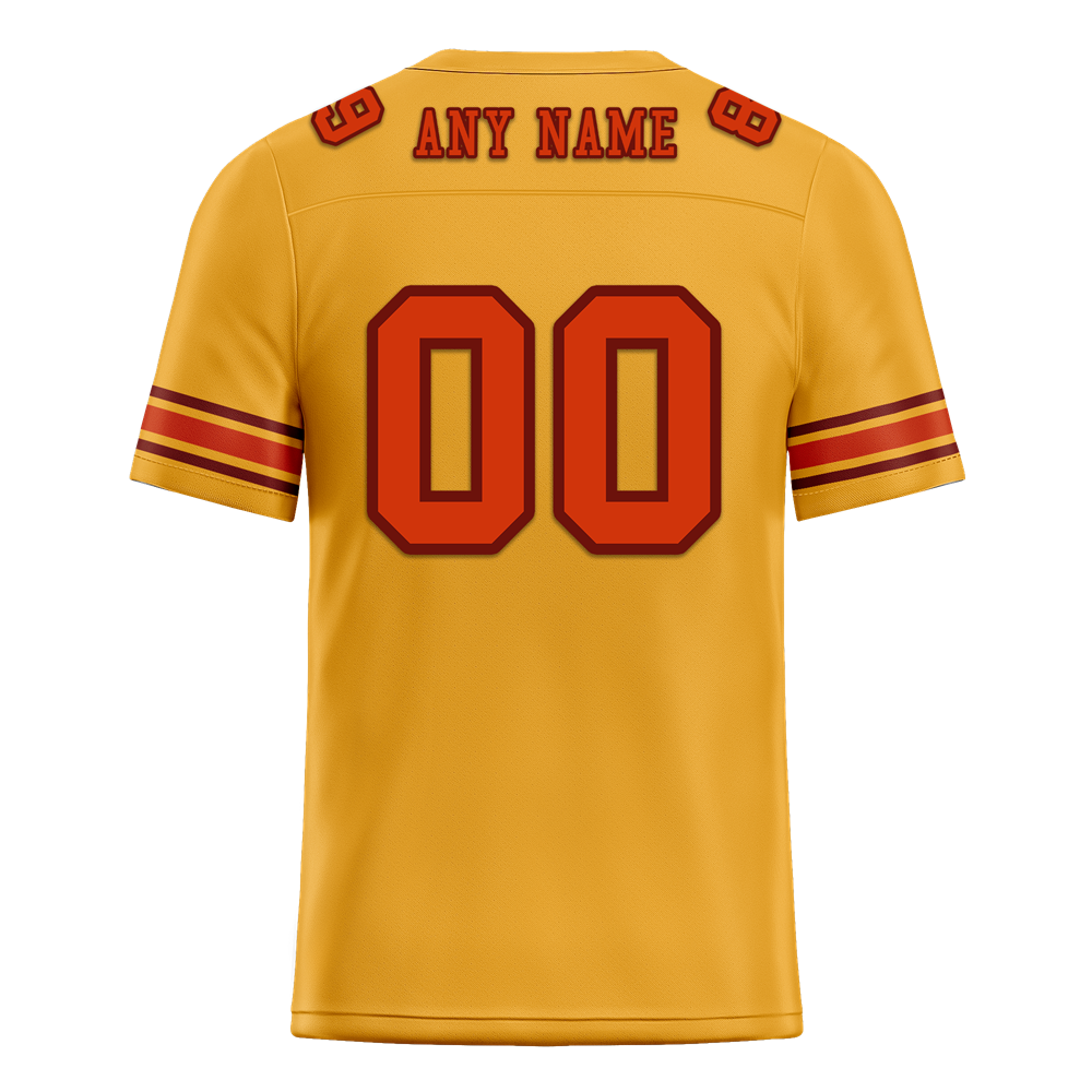Custom Yellow Graffiti Pattern Orange Personalized Authentic Football Jersey FBJ02-bc0fad8