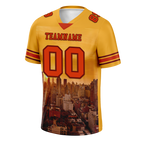 Custom Yellow Graffiti Pattern Orange Personalized Authentic Football Jersey FBJ02-bc0fad8