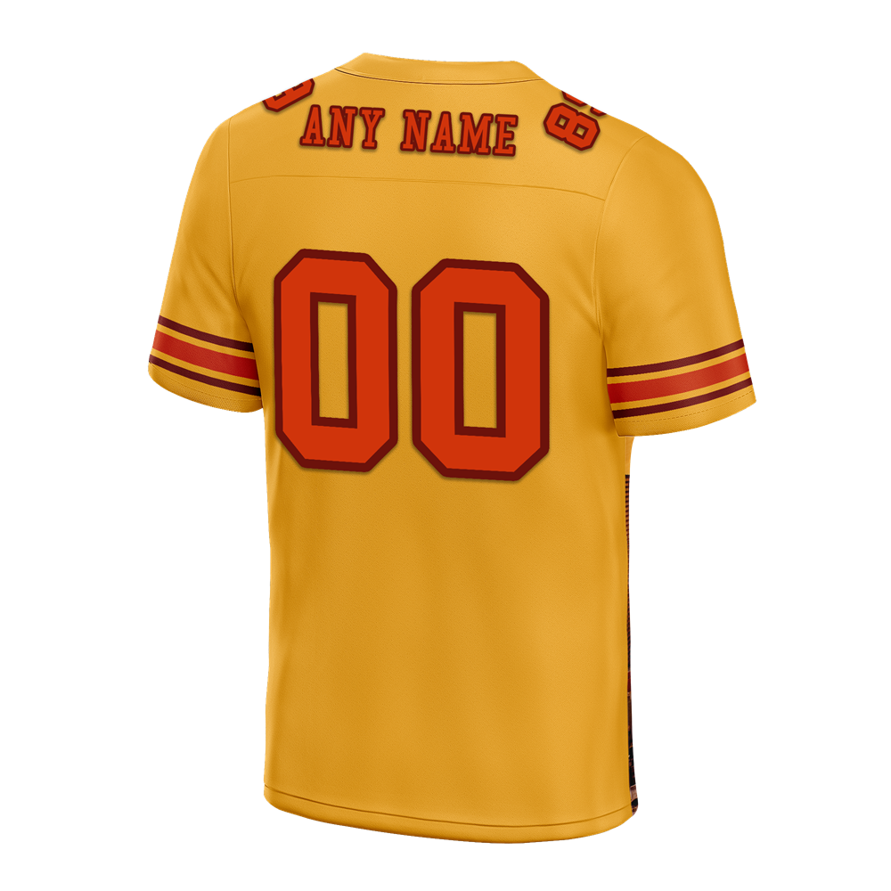 Custom Yellow Graffiti Pattern Orange Personalized Authentic Football Jersey FBJ02-bc0fad8