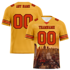 Custom Yellow Graffiti Pattern Orange Personalized Authentic Football Jersey FBJ02-bc0fad8