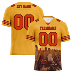 Custom Yellow Graffiti Pattern Orange Personalized Authentic Football Jersey FBJ02-bc0fad8