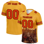 Custom Yellow Graffiti Pattern Orange Personalized Authentic Football Jersey FBJ02-bc0fad8