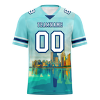 Custom Aqua Graffiti Pattern White Personalized Authentic Football Jersey FBJ02-bc0fae0