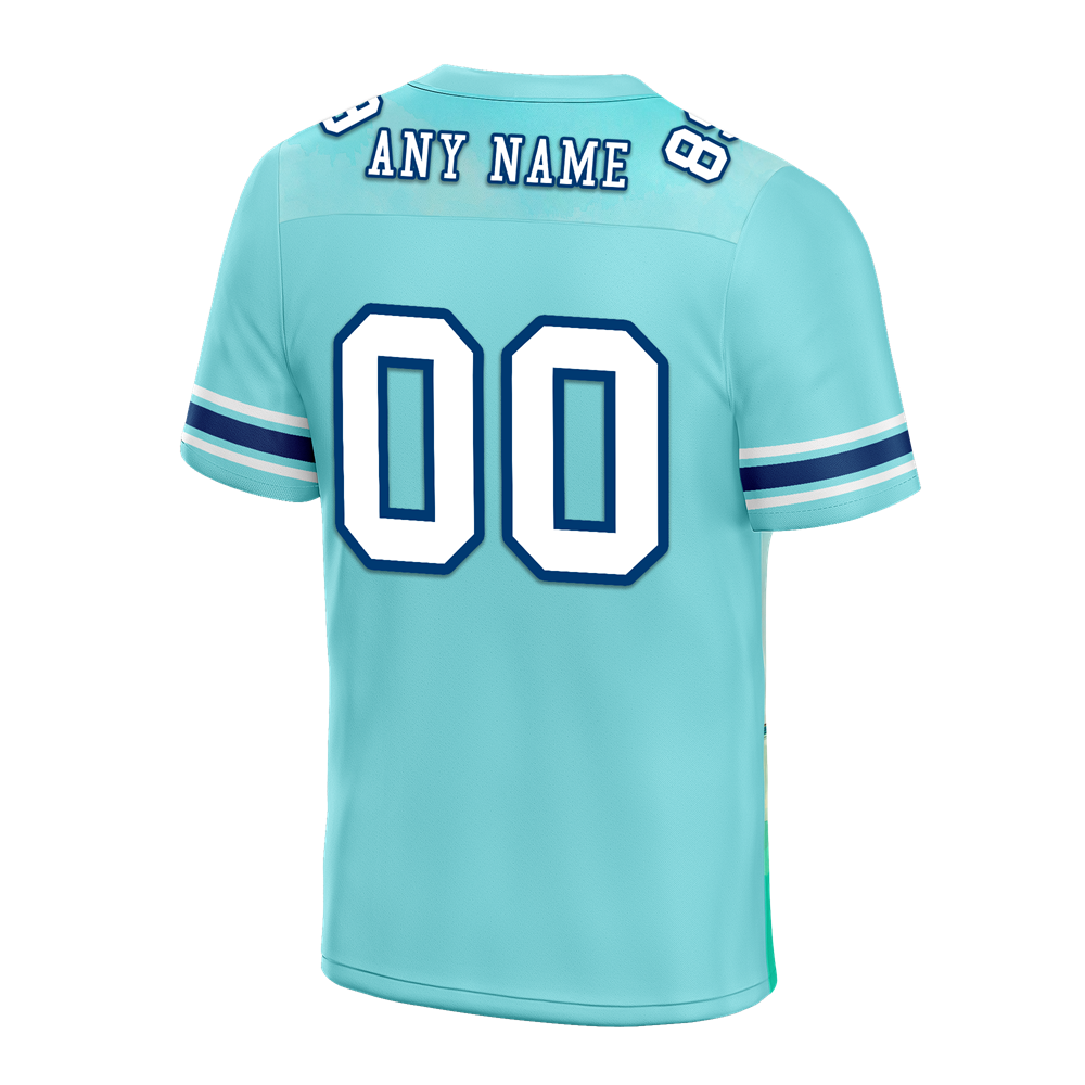 Custom Aqua Graffiti Pattern White Personalized Authentic Football Jersey FBJ02-bc0fae0